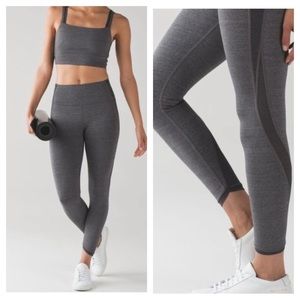 Lululemon Athletica High Rise Color Blocked Grey Leggings SZ 8
